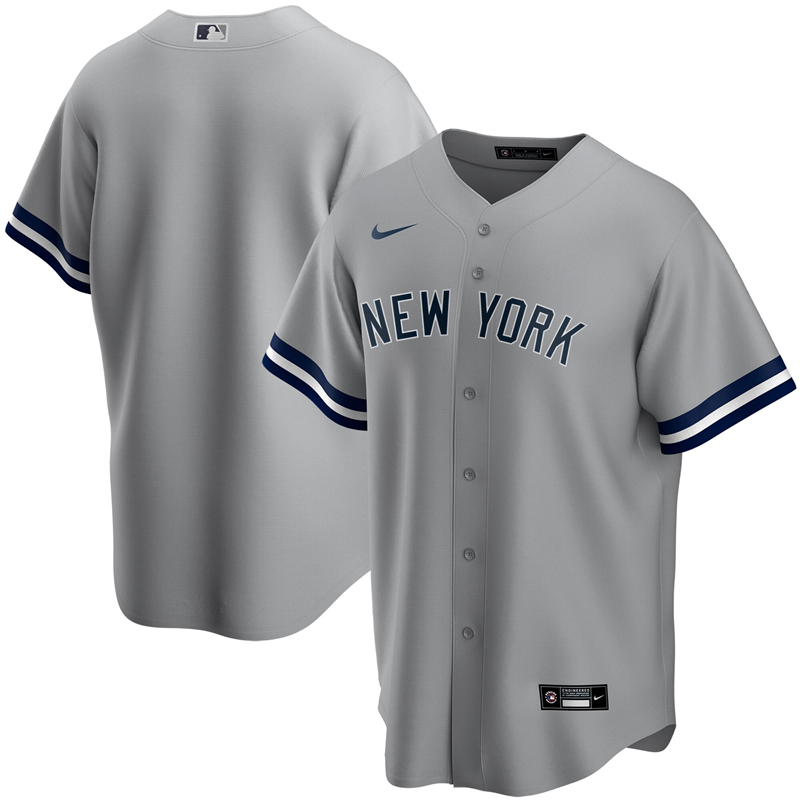 2020 MLB Youth New York Yankees Nike Gray Road 2020 Replica Team Jersey 1->youth mlb jersey->Youth Jersey